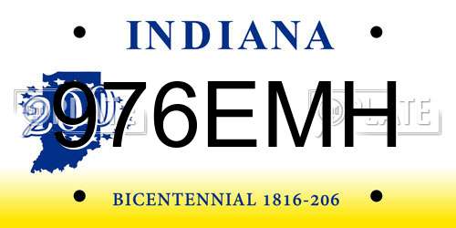 976EMH Indiana License Plate