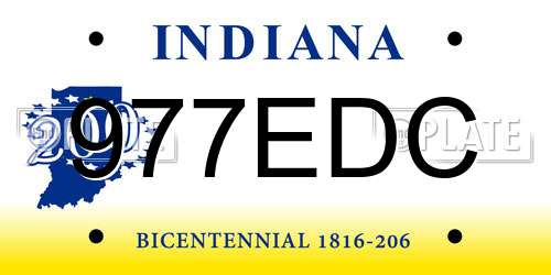 977EDC Indiana License Plate