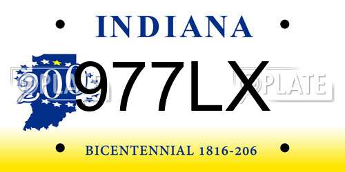 977LX Indiana License Plate