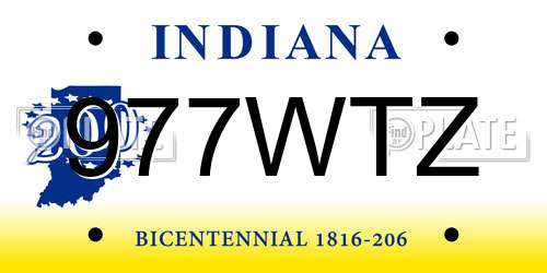 977WTZ Indiana License Plate