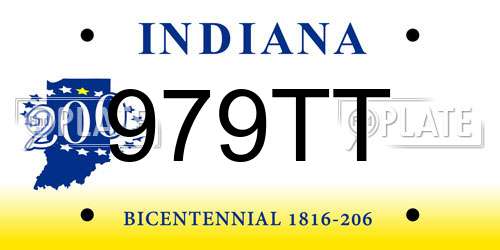 979TT Indiana License Plate