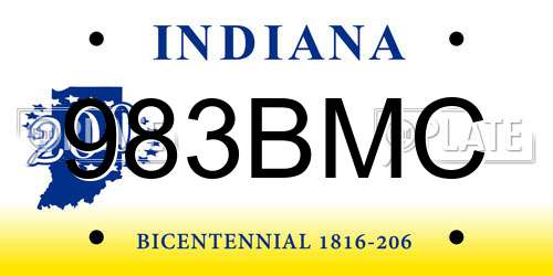 983BMC Indiana License Plate