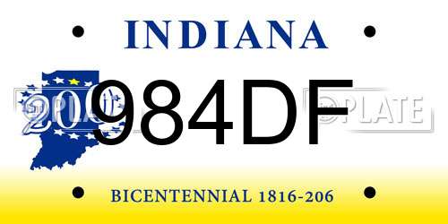 984DF Indiana License Plate