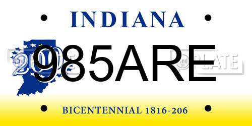 985ARE Indiana License Plate