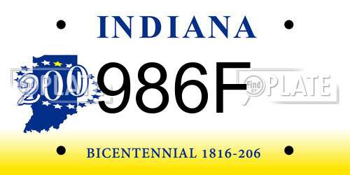 986F Indiana License Plate