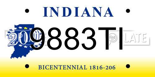 9883TI Indiana License Plate