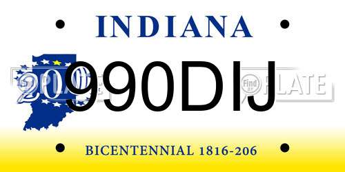 990DIJ Indiana License Plate