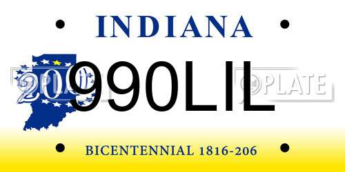990LIL Indiana License Plate