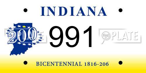 991 Indiana License Plate