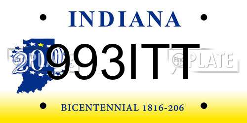 993ITT Indiana License Plate