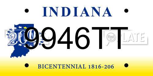 9946TT Indiana License Plate