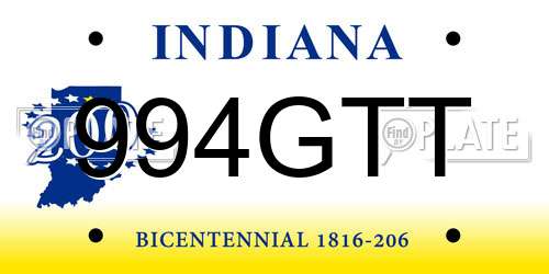 994GTT Indiana License Plate