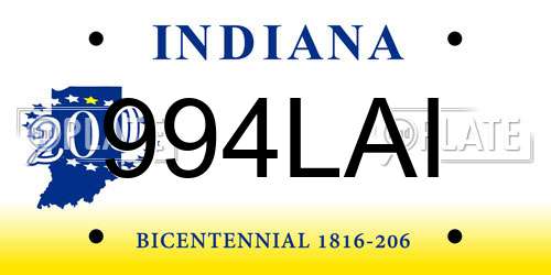 994LAI Indiana License Plate