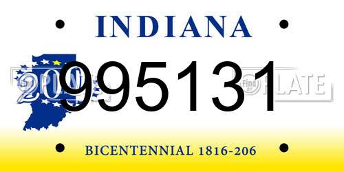 995131 Indiana License Plate