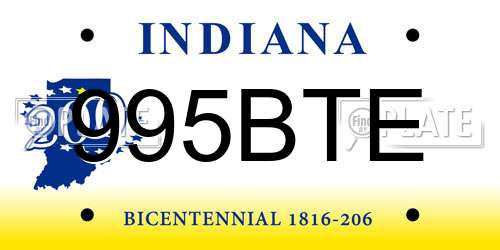 995BTE Indiana License Plate