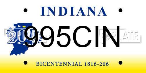 995CIN Indiana License Plate