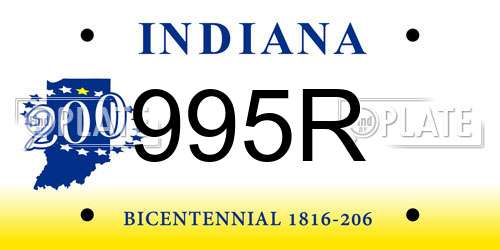 995R Indiana License Plate