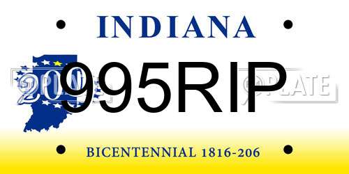 995RIP Indiana License Plate