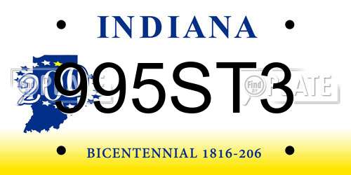 995ST3 Indiana License Plate