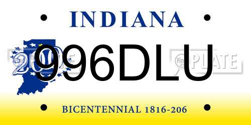 996DLU Indiana License Plate