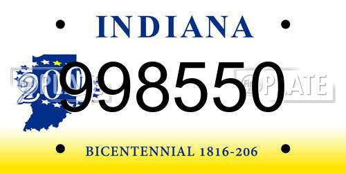998550 Indiana License Plate
