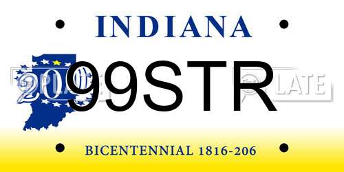 99STR Indiana License Plate