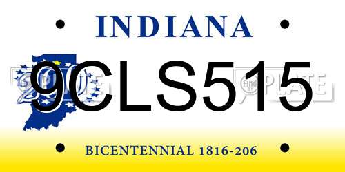 9CLS515 Indiana License Plate