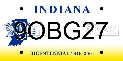 9OBG27 Indiana License Plate