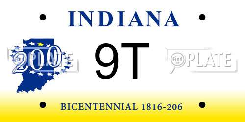 9T Indiana License Plate