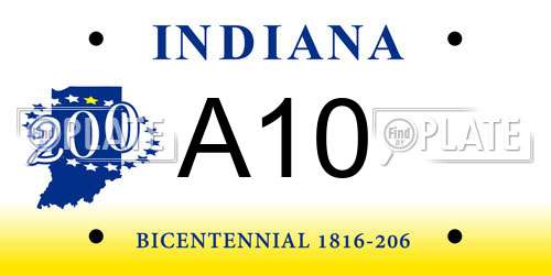 A10 Indiana License Plate