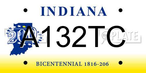 A132TC Indiana License Plate