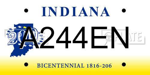 A244EN Indiana License Plate