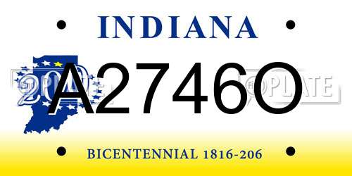 A2746O Indiana License Plate