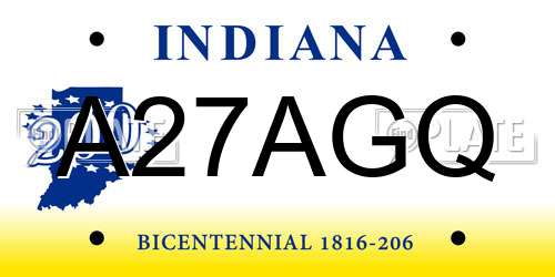 A27AGQ Indiana License Plate