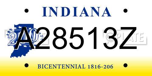 A28513Z Indiana License Plate