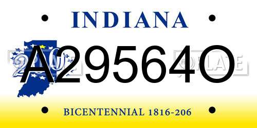 A29564O Indiana License Plate