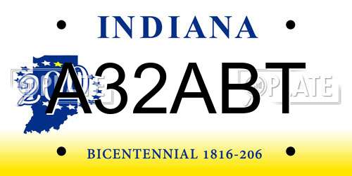 A32ABT Indiana License Plate