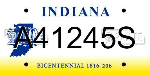 A41245S Indiana License Plate