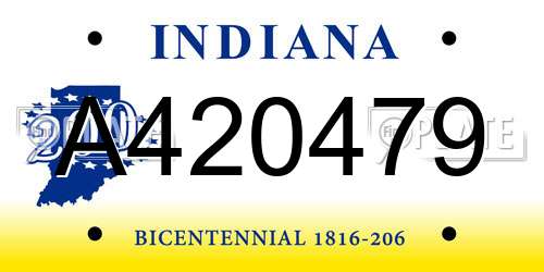 A420479 Indiana License Plate
