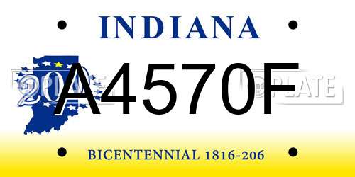 A4570F Indiana License Plate