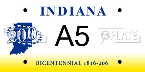 A5 Indiana License Plate