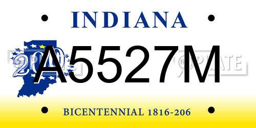 A5527M Indiana License Plate