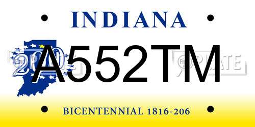 A552TM Indiana License Plate