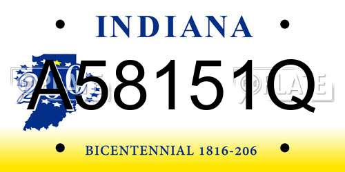 A58151Q Indiana License Plate