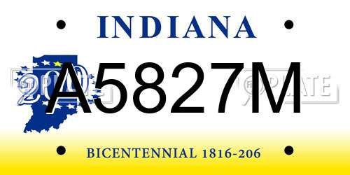A5827M Indiana License Plate
