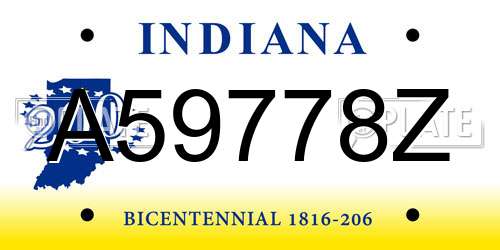 A59778Z Indiana License Plate