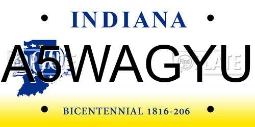 A5WAGYU Indiana License Plate