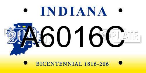 A6016C Indiana License Plate