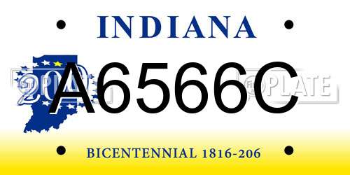 A6566C Indiana License Plate