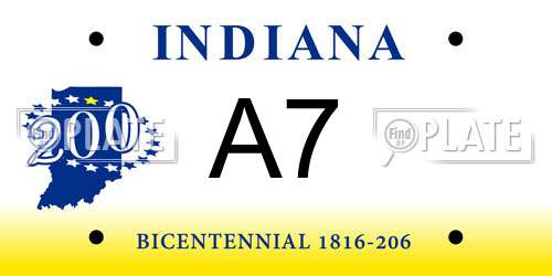 A7 Indiana License Plate